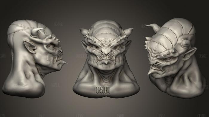 Alien Head 2 stl model for CNC